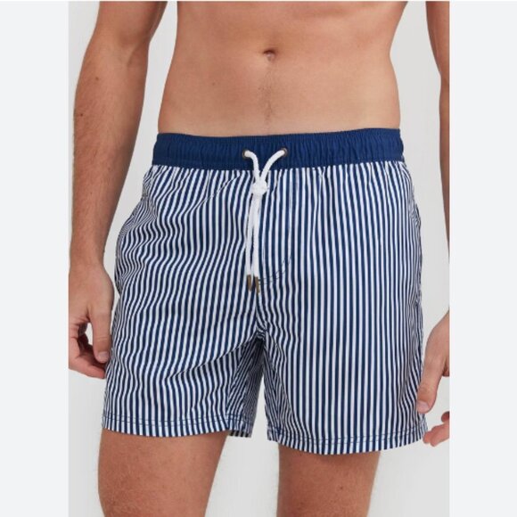 ORTC Manly Navy Stripe Swim Trunks Blue & White Size XL (36) NWT - Picture 1 of 7